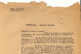 [Carta] 1951 mayo, Antofagasta, [Chile] [a] [Gabriela Mistral]