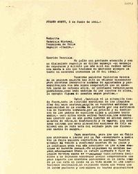 [Carta] 1951 jun. 2, Puerto Montt, Chile [a] Gabriela Mistral, Rapallo, Italia