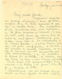 [Carta] 1951 jun. 3, Santiago, Chile [a] Gabriela [Mistral]
