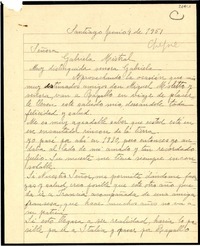 [Carta] 1951 jun. 4, Santiago, [Chile] [a] Gabriela Mistral