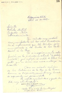 [Carta] 1951 abr. 22, Valparaíso, Chile [a] Gabriela Mistral, Rapallo, Italia