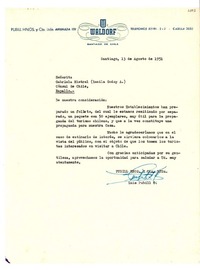 [Carta] 1951 ago. 13, Santiago [a] Gabriela Mistral, Rapallo