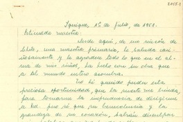 [Carta] 1951 jul. 1, Iquique, [Chile] [a] [Gabriela Mistral]