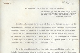La leyenda prodigiosa de Federico Mistral La leyenda prodigiosa de Federico Mistral