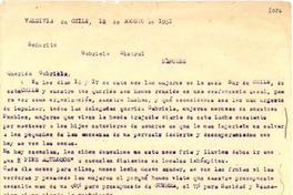 [Carta] 1951 ago. 18, Valdivia, Chile [a] Gabriela Mistral, Nápoles