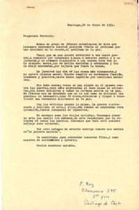 [Carta] 1951 jun. 20, Santiago, [Chile] [a] Gabriela Mistral