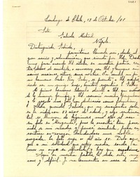 [Carta] 1951 oct. 13, Santiago, Chile [a] Gabriela Mistral, Nápole [i.e. Nápoles], [Italia]
