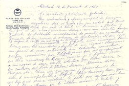[Carta] 1951 dic. 16, Madrid [a] Gabriela Mistral