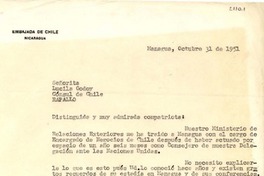 [Carta] 1951 oct. 31, Managua, [Nicaragua] [a] Lucila Godoy, Rapallo, [Italia]