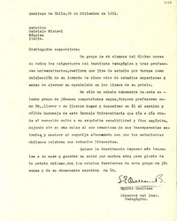 [Carta] 1951 dic. 12, Santiago de Chile [a] Gabriela Mistral, Nápoles