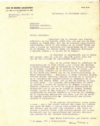 [Carta] 1951 nov. 1, Salamanca, Chile [a] Gabriela Mistral, Napoles, [Italia]