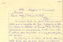 [Carta] 1951 dic. 30, Concepción, Chile [a] Gabriela Mistral, Italia