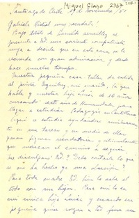 [Carta] 1951 nov. 19, Santiago, Chile [a] Gabriela Mistral