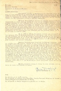 [Carta] 1951 sept. 5, Santiago, Chile [a] Gabriela Mistral, Nápoles