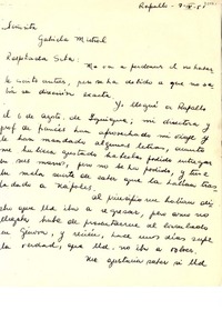 [Carta] 1951 sept. 7, Rapallo, [Italia] [a] Gabriela Mistral