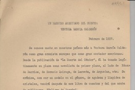 Un maestro americano del cuento : Ventura García Calderón Un maestro americano del cuento : Ventura García Calderón