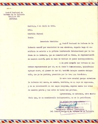 [Carta] 1952 abr. 3, Santiago [a] Gabriela Mistral, Italia