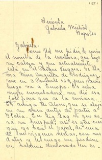 [Carta] 1952 abr. 24, Viña del Mar [a] Gabriela Mistral, Nápoles