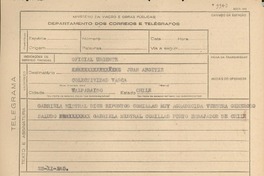 [Telegrama] 1945 nov. 23, [Brasil] [a] Juan Abóitiz, Valparaíso, Chile