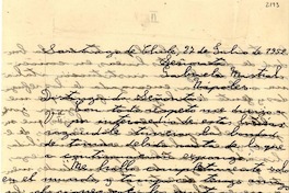 [Carta] 1952 jul. 27, Santiago, Chile [a] Gabriela Mistral, Nápoles