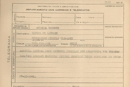 [Telegrama] 1945 nov. 27, [Brasil] [a] Elvira de Larraín, Viña del Mar, Chile