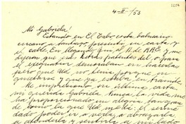 [Carta] 1953 feb. 4, [Chile] [a] Gabriela [Mistral]