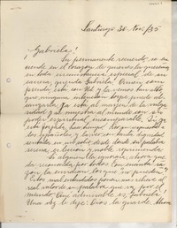 [Carta] 1935 nov. 30, Santiago, [Chile] [a] Gabriela Mistral