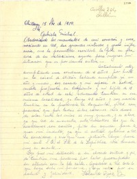 [Carta] 1954 sept. 15, Chillán [a] Gabriela Mistral