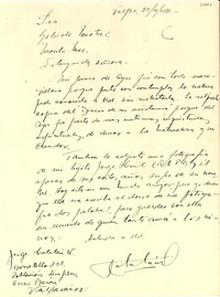 [Carta] 1954 sept. 23, Valparaíso [a] Gabriela Mistral