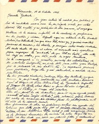 [Carta] 1954 oct. 18, Valparaíso [a] Gabriela Mistral