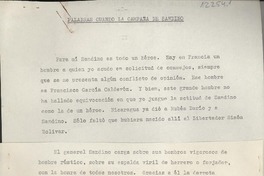 Palabras cuando la campaña de Sandino Palabras cuando la campaña de Sandino