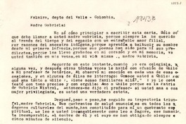 [Carta] [1943?], Palmira, Depto. del Valle, Colombia [a] Gabriela Mistral
