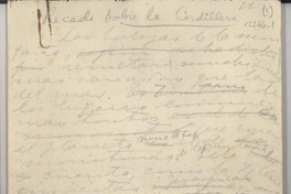 Recado sobre la cordillera Recado sobre la cordillera