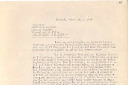 [Carta] 1946 jun. 28, Bogotá, [Colombia] [a] Gabriela Mistral, Los Angeles, California