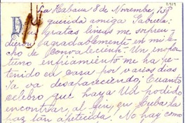 [Carta] 1938 nov. 8, La Habana [a] Gabriela Mistral