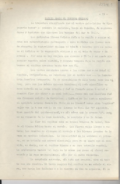 Recado sobre el copihue chileno [manuscrito] Gabriela Mistral. - Biblioteca  Nacional Digital de Chile