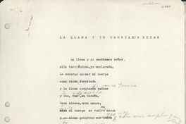 La llama y yo cambiamos señas La llama y yo cambiamos señas