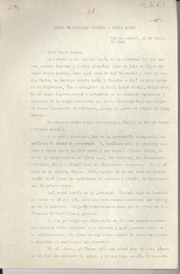 Carta de Gabriela Mistral a Chela Reyes Carta de Gabriela Mistral a Chela Reyes