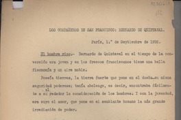 Los compañeros de San Francisco : Bernardo de Quintaval Los compañeros de San Francisco : Bernardo de Quintaval