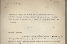 "Aspectos de la geografía chilena. El valle y La Patagonia" "Aspectos de la geografía chilena. El valle y La Patagonia"