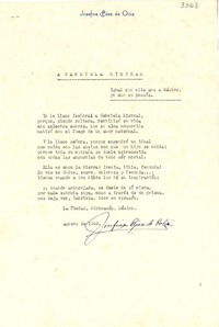 [Carta] 1949 ago. 10, Michoacán, [México] [a] Gabriela Mistral