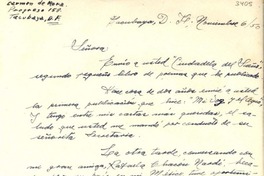 [Carta] 1950 nov. 6, Tacubaya, México D.F [a] Gabriela Mistral