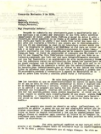 [Carta] 1950 nov. 9, Concordia, [México] [a] Gabriela Mistral, Jalapa