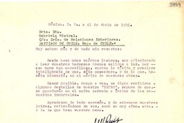 [Carta] 1956 jun. 21, México, D. F. [a] Gabriela Mistral, México D.F.