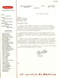 [Carta] 1954 ago. 16, México D.F. [a] Gabriela Mistral, La Habana, Cuba