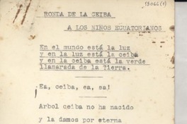 Ronda de la ceiba : a los niños ecuatorianos Ronda de la ceiba : a los niños ecuatorianos