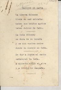 Canción de zafra Canción de zafra