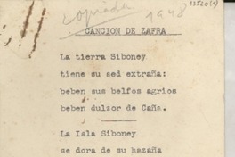 Canción de zafra Canción de zafra