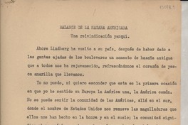 Balance de la hazaña americana : Una reivindicación yanqui Balance de la hazaña americana : Una reivindicación yanqui