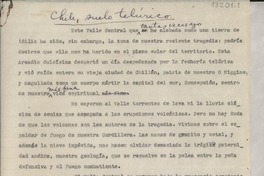 Chile, suelo telúrico Chile, suelo telúrico